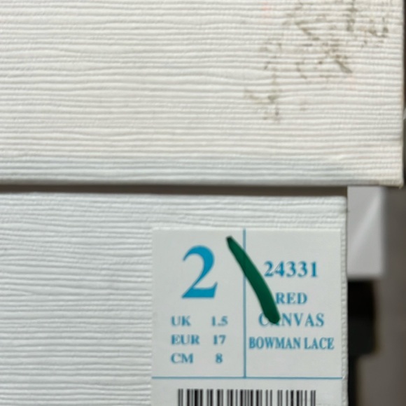 Polo Ralph Lauren red canvas Bowman Lace Crib shoes sneakers Infant Baby Size 2 - Picture 11 of 12